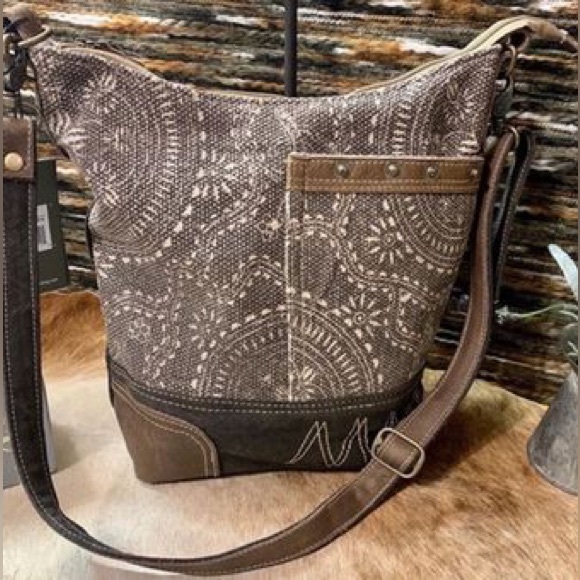 Myra Bag Bags Vintage Myra Bag Waxed Canvas Leather Boho Crossbody